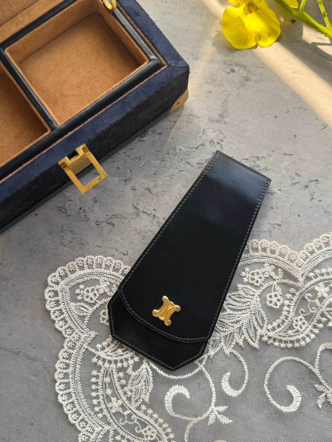 中古罕有 Celine凯旋门真皮笔套 皮革收纳 文具控礼物 独一无二 - 其他 - 真皮 黑色