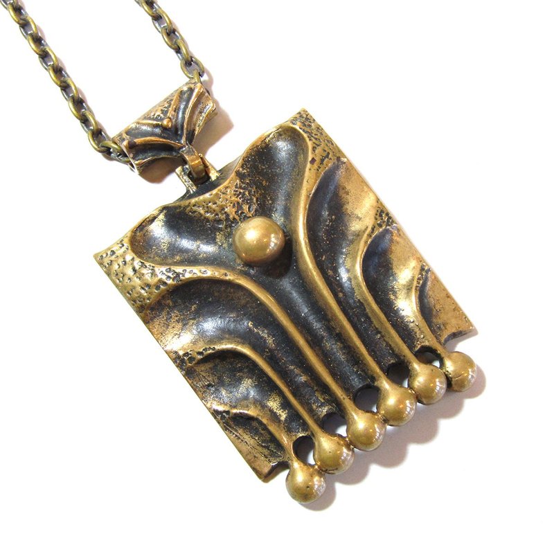 复古黄铜 现代设计项链 - 项链 - 其他金属 咖啡色