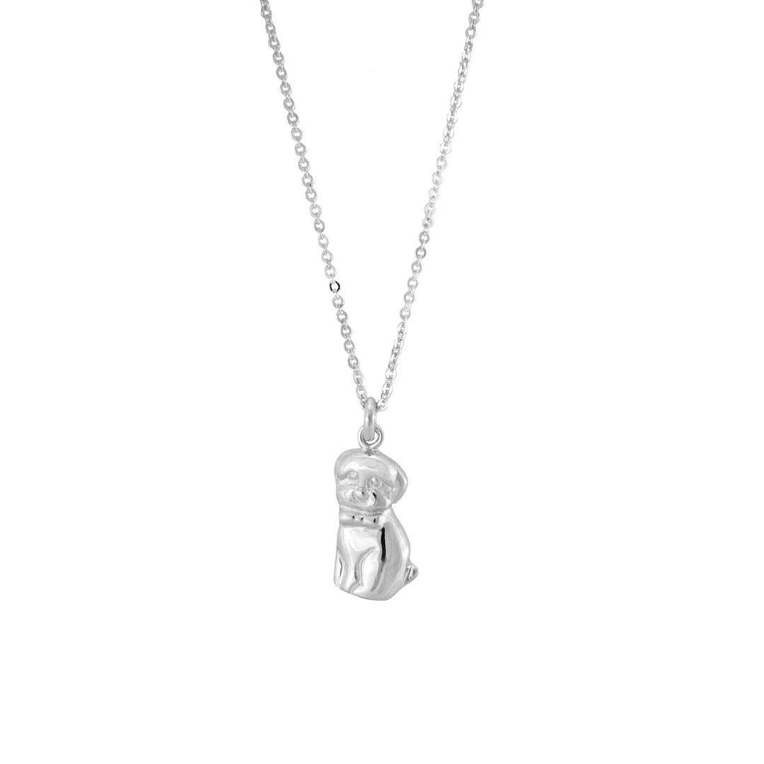 Dog Silver Necklace 生肖系列 狗动物纯银项链 贵宾狗 送礼推荐 - 项链 - 纯银 银色