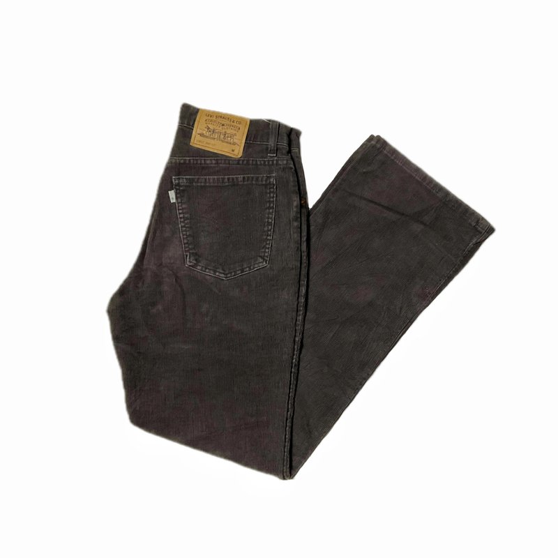 90s 古着 Levis 白标 917 深咖啡色灯芯绒长裤 - 女装长裤 - 棉．麻 咖啡色