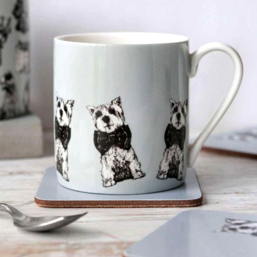 英国Gillian Kyle设计超可爱Westie西莎狗狗/西高地白㹴插画马克 - 其他杯子 - 瓷 透明