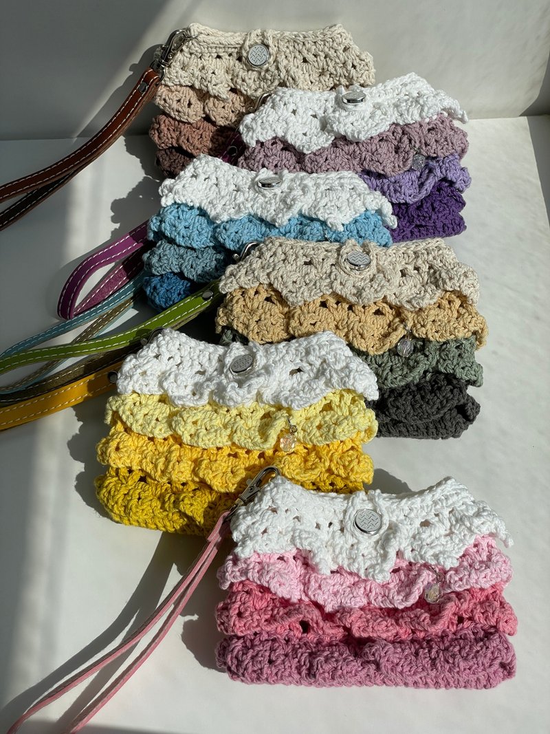 手工编织 波浪小包 - 零钱包 - 棉．麻 多色