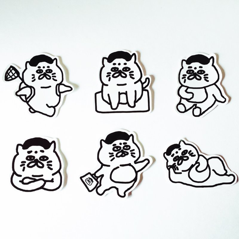 愚蠢的人类 五郎防水贴纸 - 贴纸 - 纸 黑色
