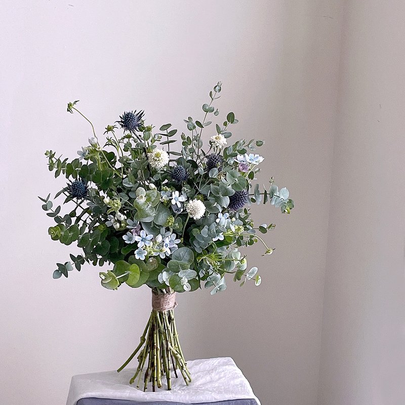 【鲜花】绿蓝色尤加利蓝星花文青自然风鲜花捧花 - 其他 - 植物．花 绿色