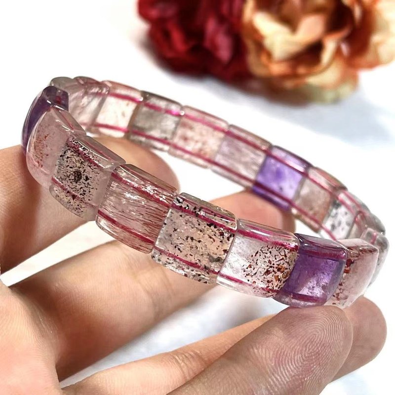 多宝晶石/天然超七手牌11mm/Super 7/骨干水晶/三轮骨干/七轮骨干 - 手链/手环 - 水晶 多色