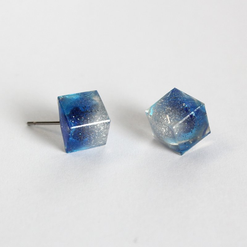 飞行员 / 树脂耳环 / 单只 / 冰滴系列 - 耳环/耳夹 - 树脂 蓝色
