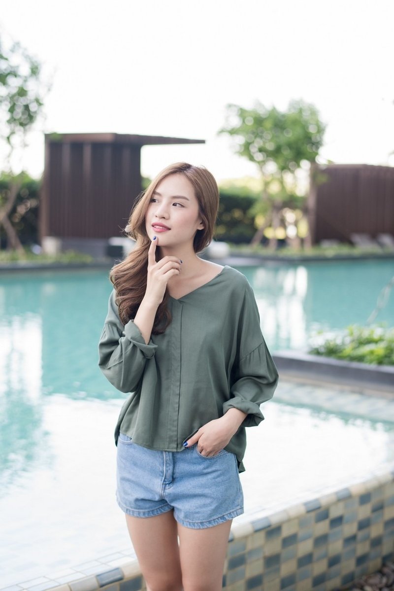 Ray crossback top - 女装上衣 - 其他材质 绿色