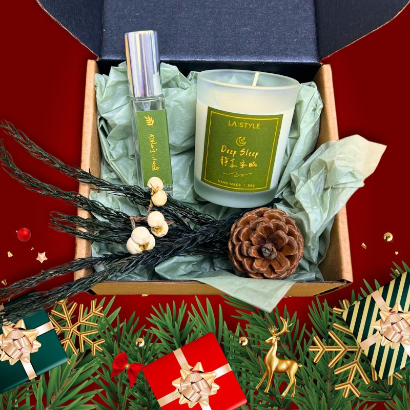 圣诞礼物-交换礼物首选 | 精油蜡烛50g + 精油香氛喷雾10ml - 香薰/精油/线香 - 其他材质 