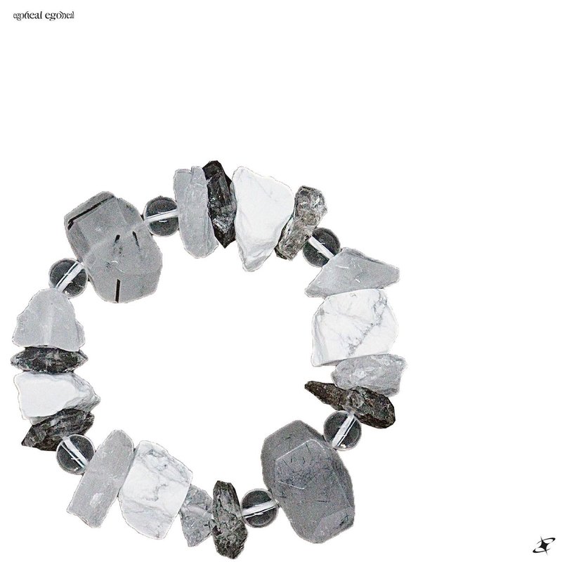 .能量个性水晶手工手链. 黑发晶 白松石 闪灵钻 白水晶 - 手链/手环 - 水晶 多色