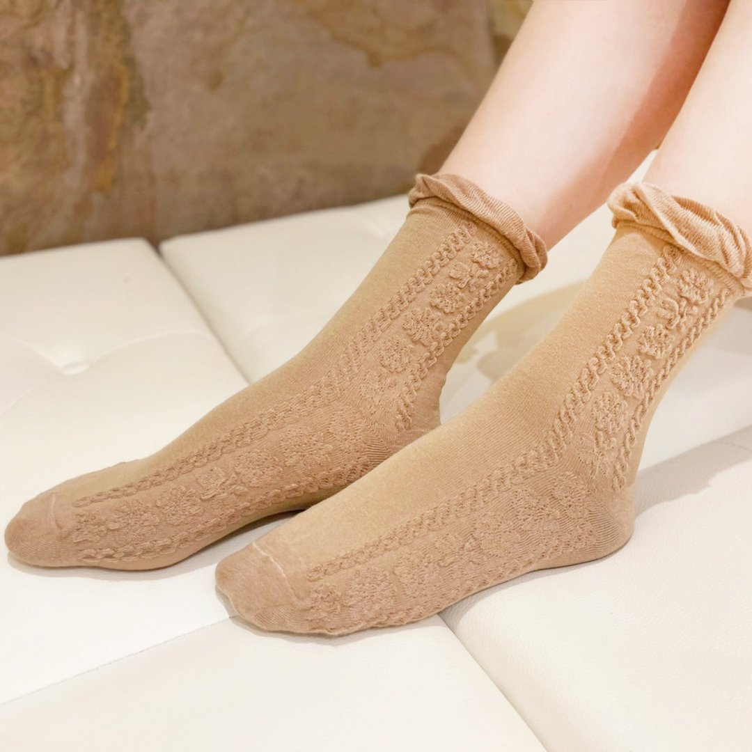 魔法泡泡推推袜-棉袜 中筒袜 袜子 鞋履袜品 sock 女袜 推推 靴下 - 袜子 - 棉．麻 蓝色