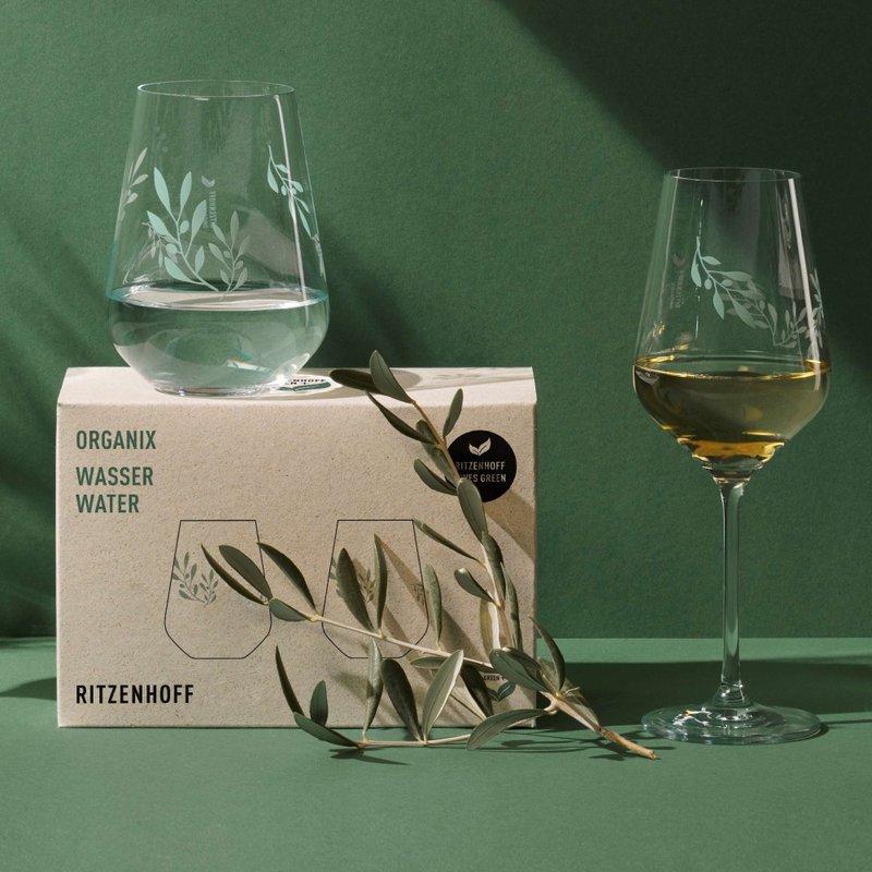 【快速出货】德国 RITZENHOFF 绿色环保系列-橄榄绿枝(1组2入) - 酒杯/酒器 - 玻璃 透明