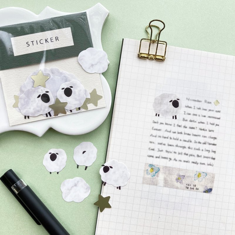 【贴纸】(绵羊与云朵) - 贴纸 - 纸 