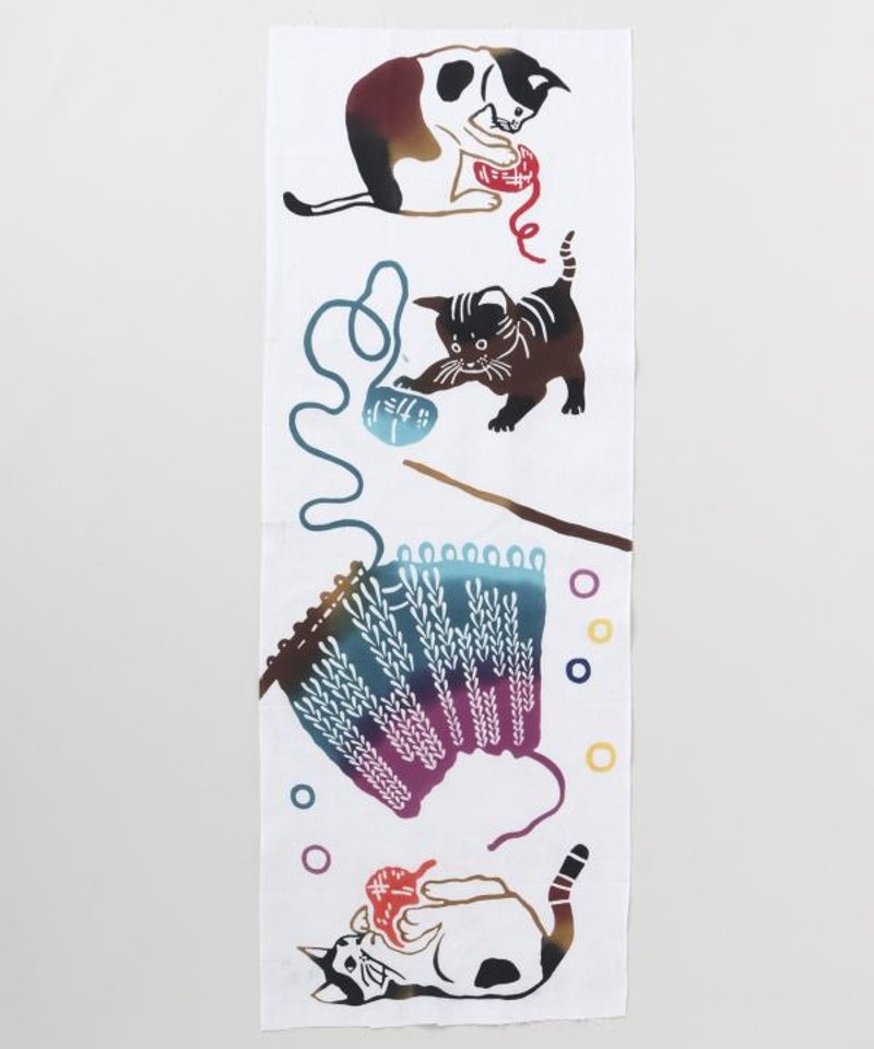 TENUGUI Towel - Yarn Cat - 毛巾浴巾 - 其他材质 