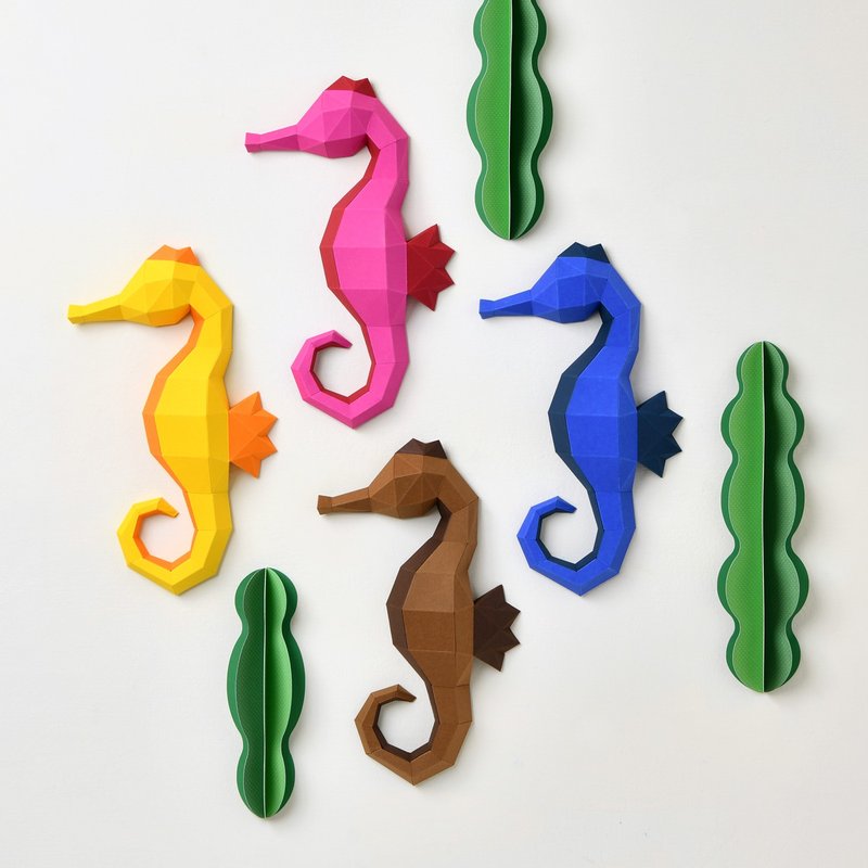 3D纸模型-DIY动手做-海洋系列-海马-海洋生物 摆设 挂饰 - 木工/竹艺/纸艺 - 纸 多色