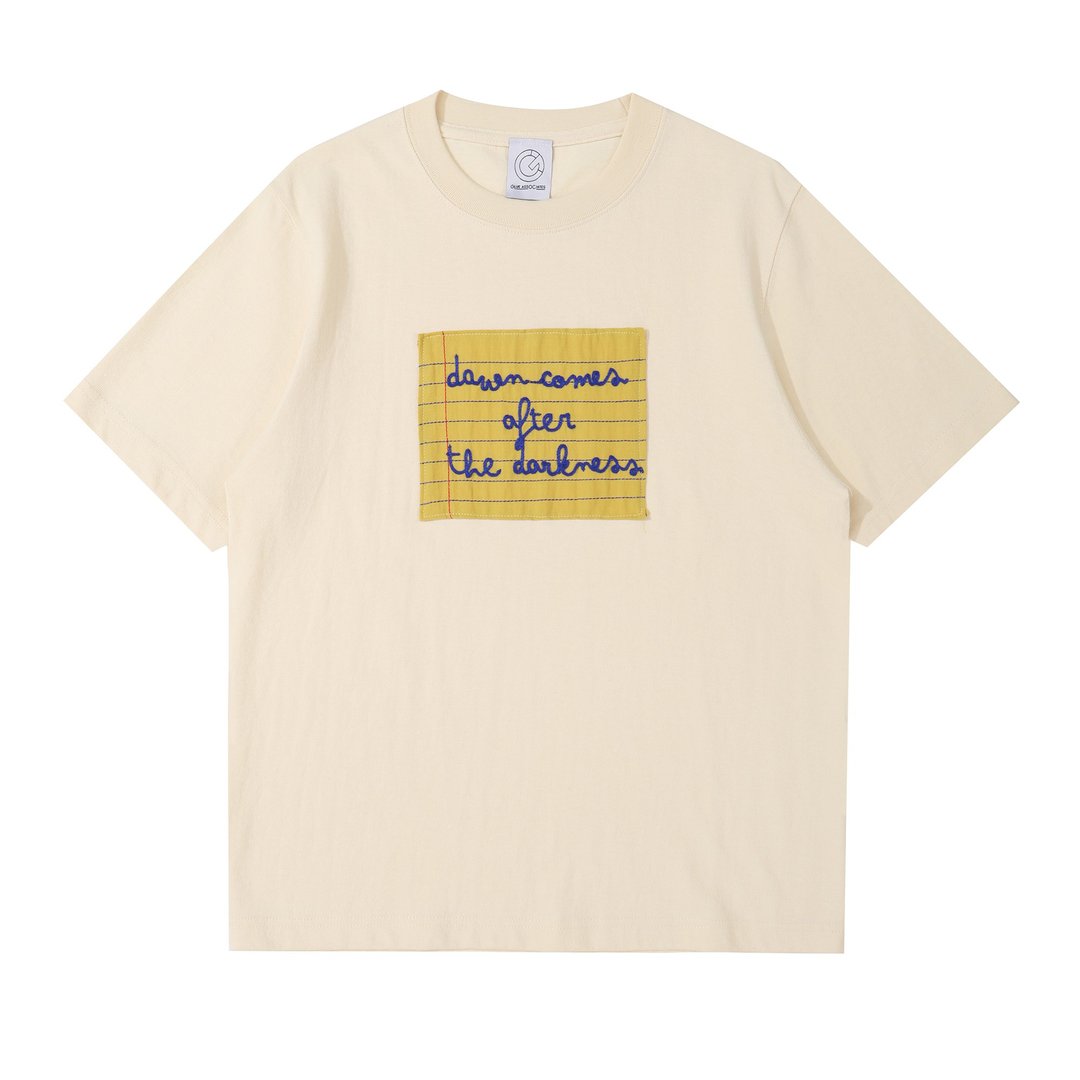 GOC 刺绣口号便条贴 T-shirt - 中性连帽卫衣/T 恤 - 棉 