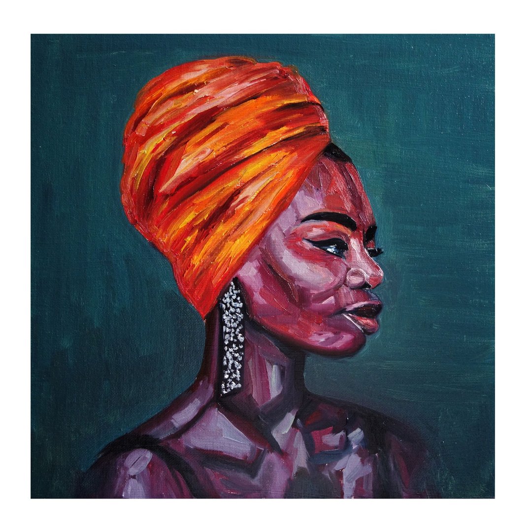Abstract Girl Painting Oil African Woman Original Art Artwork Impasto Canvas Art - 海报/装饰画/版画 - 其他材质 多色