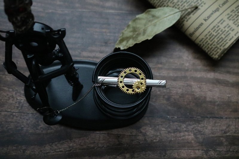 金色齒輪蒸汽朋克領帶夾型男金屬領帶配件 - 领带/领带夹 - 其他金属 多色