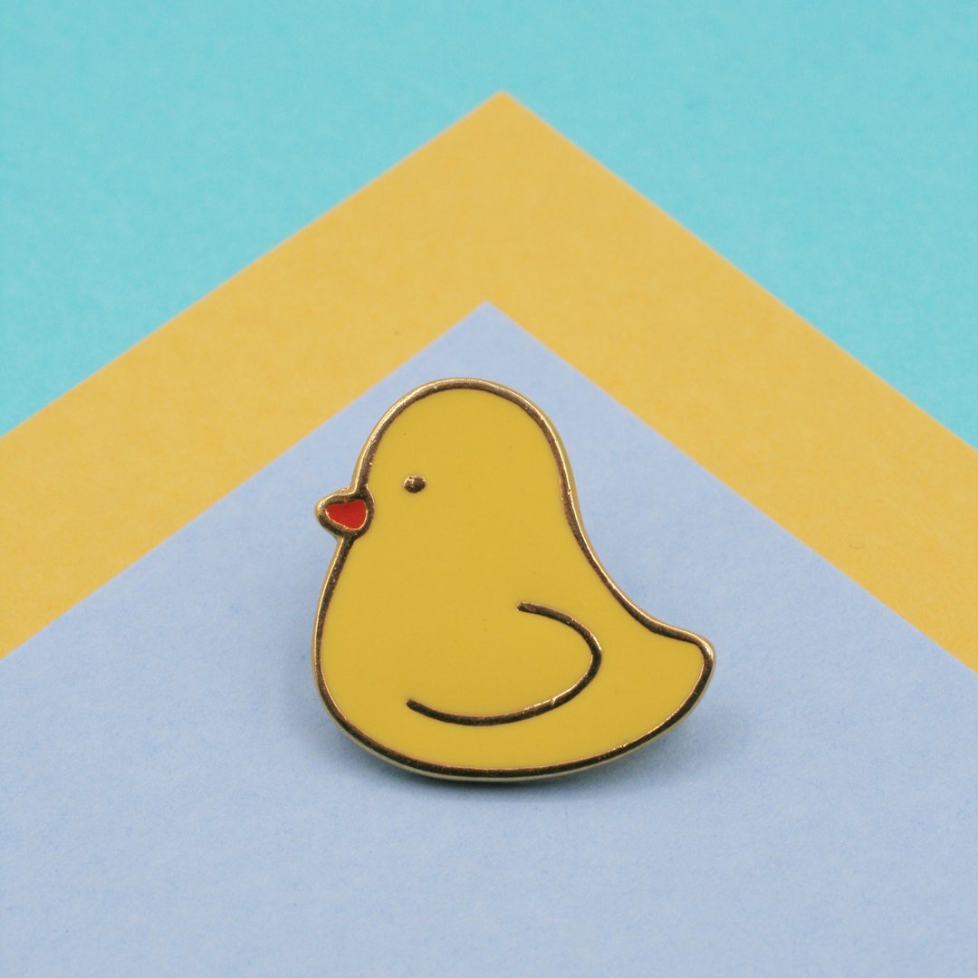 Yellow Duck Lapel Pin - 胸针 - 其他金属 黄色