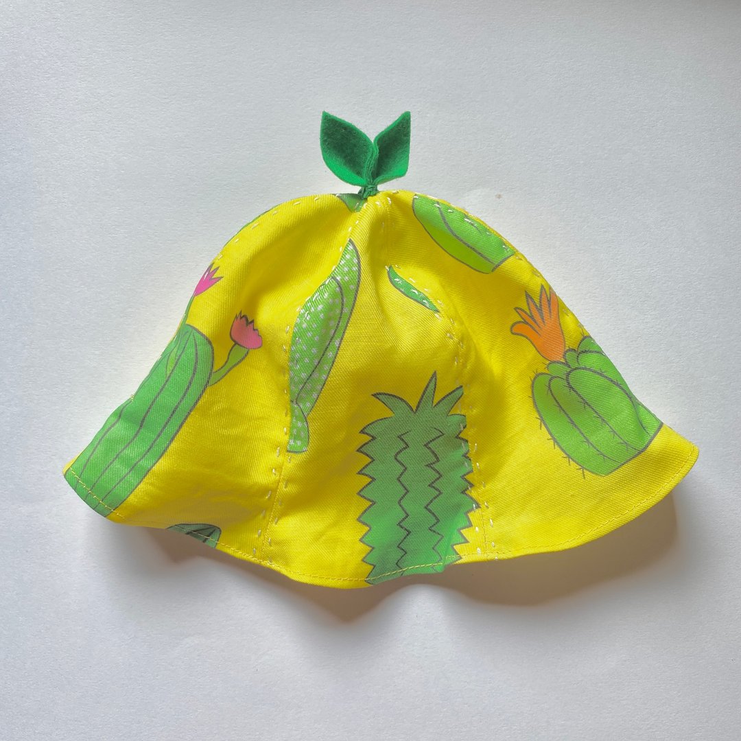 Grow big, leaf hat, cactus - 婴儿帽/发带 - 棉 黄色