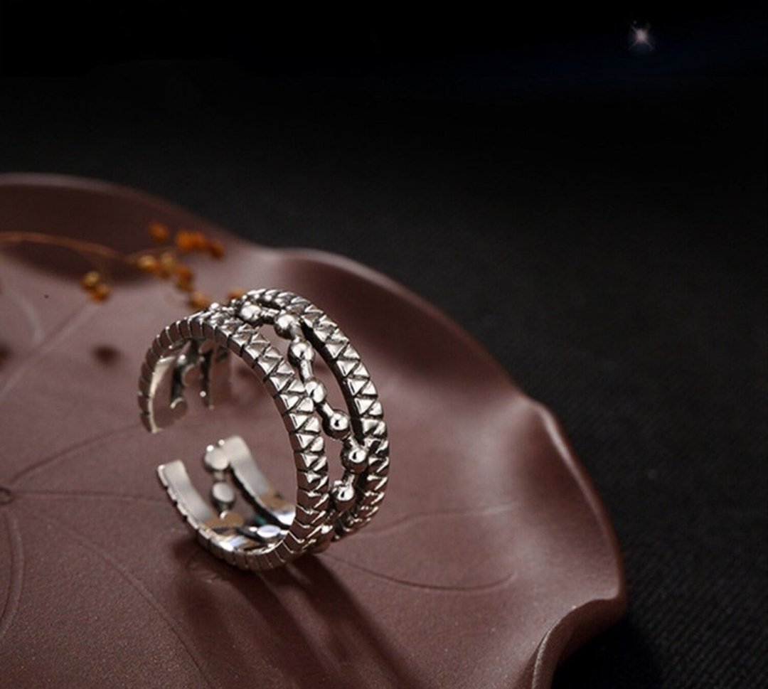 Real 925 Sterling Silver Fine Jewelry Designer Big Dipper Hollow Finger Rings - 戒指 - 纯银 银色