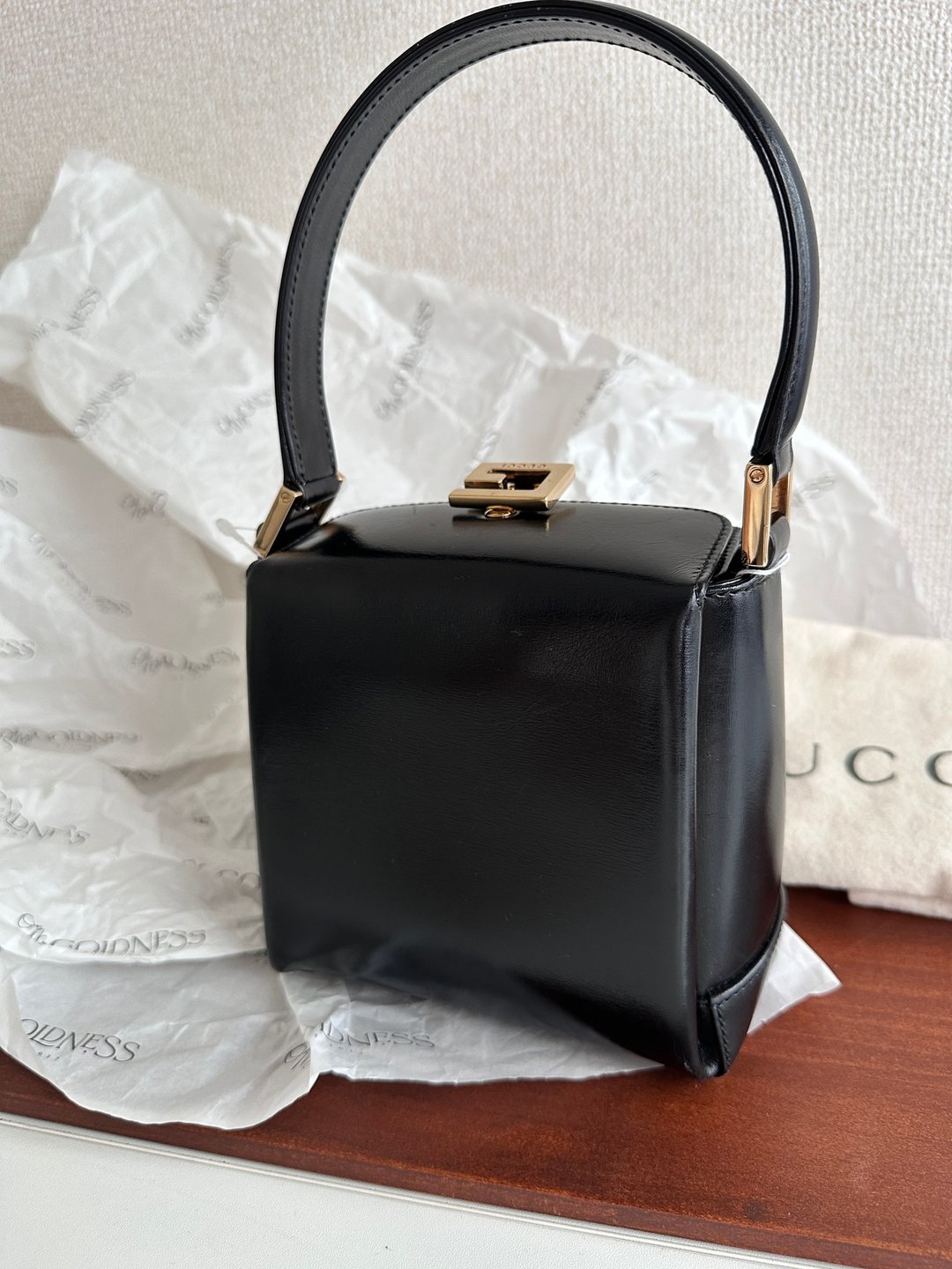 中古包 Gucci 古驰 大G扣小盒子包 - 手提包/手提袋 - 真皮 黑色