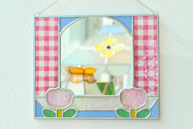 彩色玻璃郁金香镜 - 墙贴/壁贴 - 玻璃 粉红色