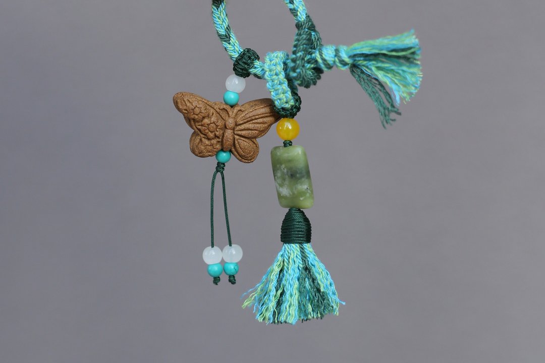 壹染指香品 | 天然合香 | 蝶恋花 藏式编绳 | 赠礼佳品 - 吊饰 - 植物．花 绿色