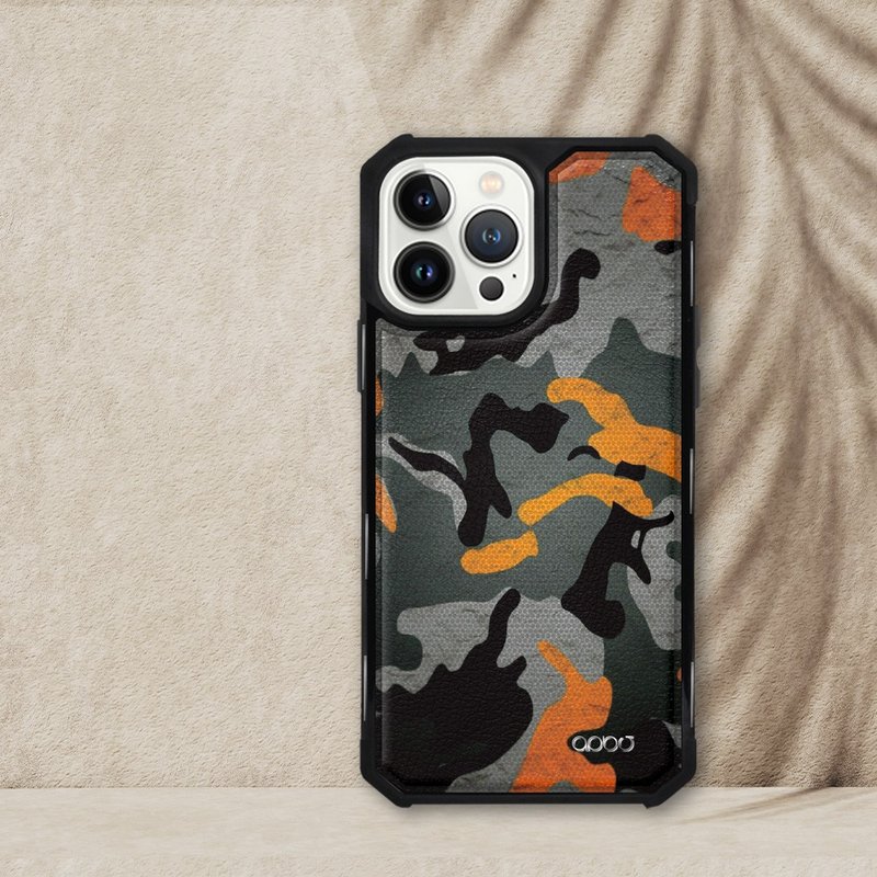 iPhone 13全系列军规防摔皮革磁吸手机壳-数位迷彩棕(黑壳) - 手机壳/手机套 - 其他材质 多色