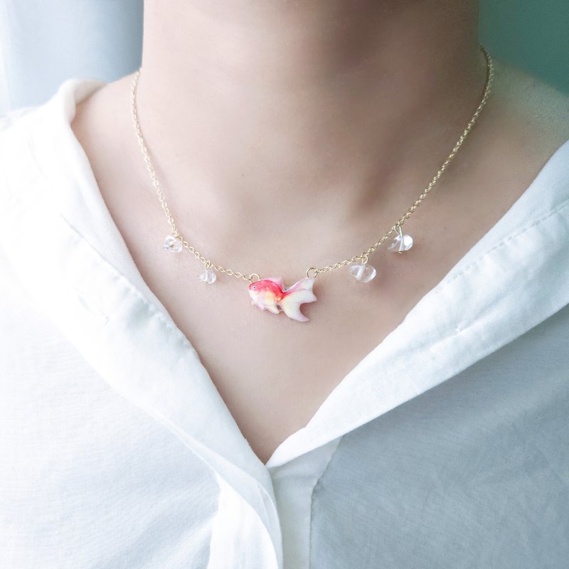 【动物们 No.75】夏日金鱼 项链 - 项链 - 树脂 红色