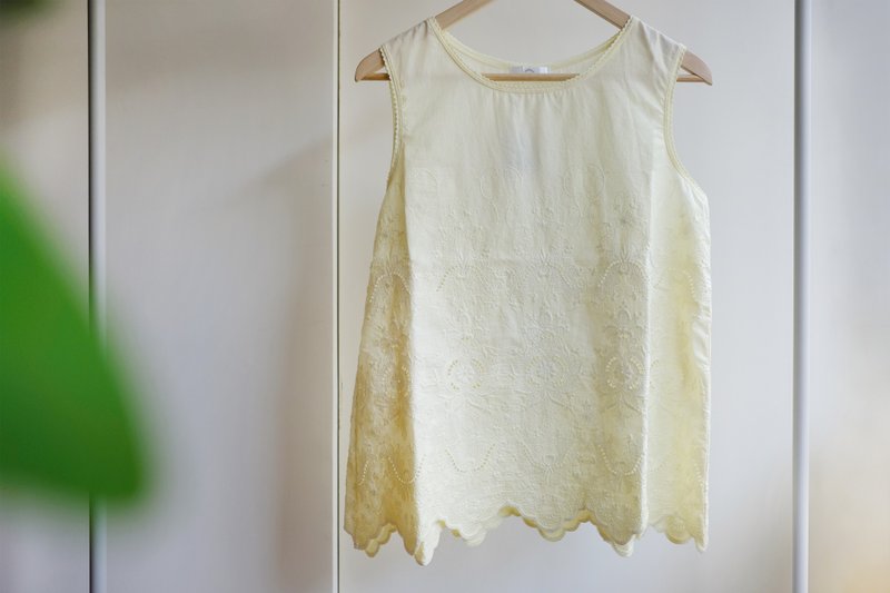 【夏至清爽对策】纯棉柔织・棉布刺绣家居服・台湾制 - 居家服/睡衣 - 棉．麻 黄色