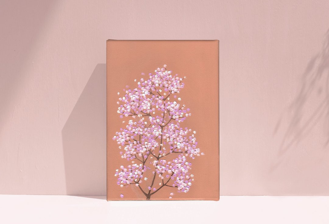 【体验】台中油画体验课程/四季花令-满天星/台中画室 - 插画/绘画/写字 - 棉 