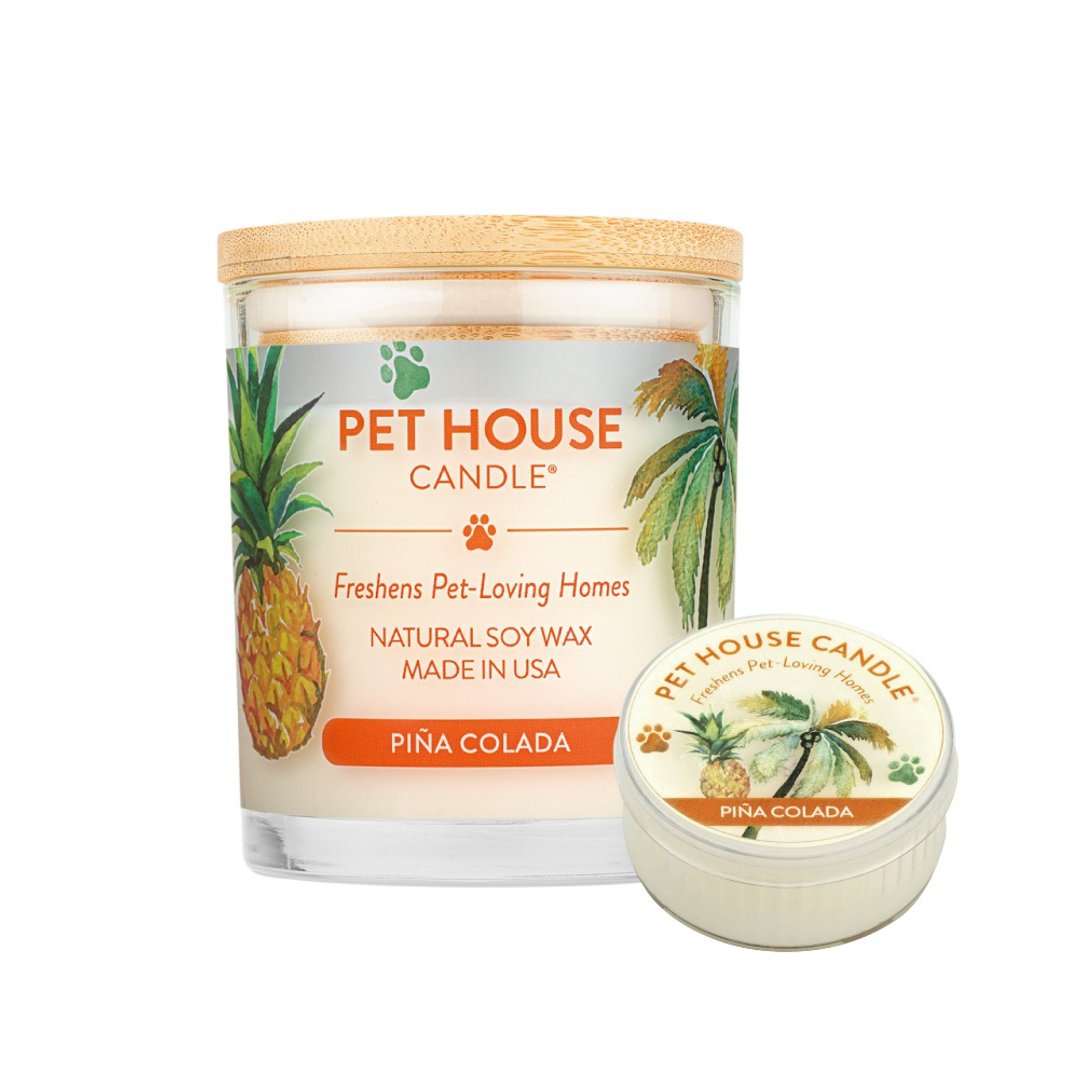 【美国PET HOUSE】室内除臭宠物香氛蜡烛-菠萝椰子 - 蜡烛/烛台 - 玻璃 