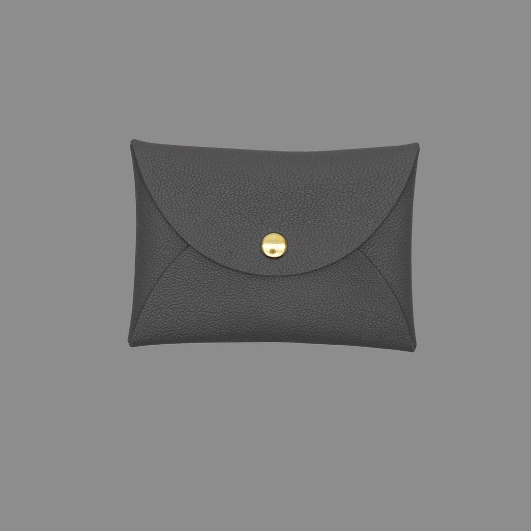 定制化礼物山羊皮马卡龙灰色卡片套/钱包/card holder/card case - 名片夹/名片盒 - 真皮 灰色
