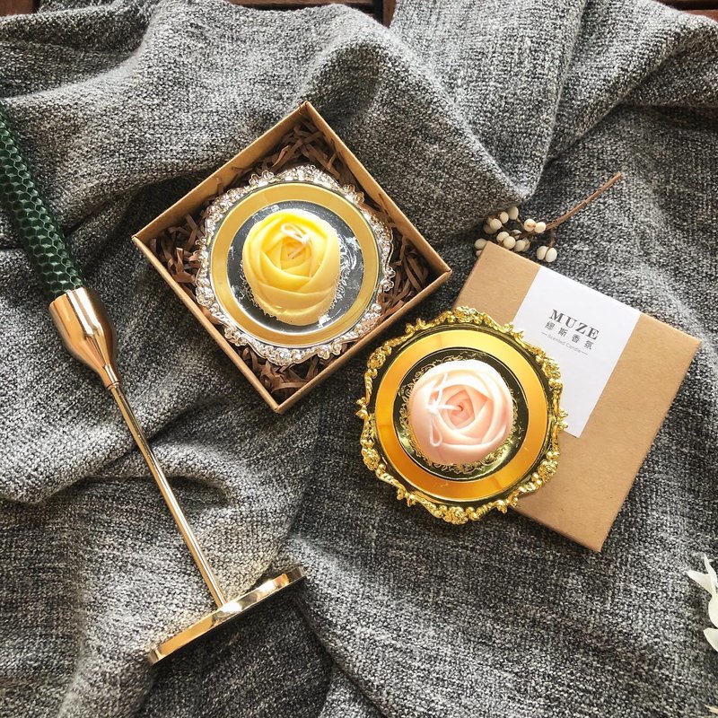 【交换礼物推荐】来自B612星球小王子的玫瑰蜡烛礼盒 附金属盘 - 蜡烛/烛台 - 蜡 粉红色