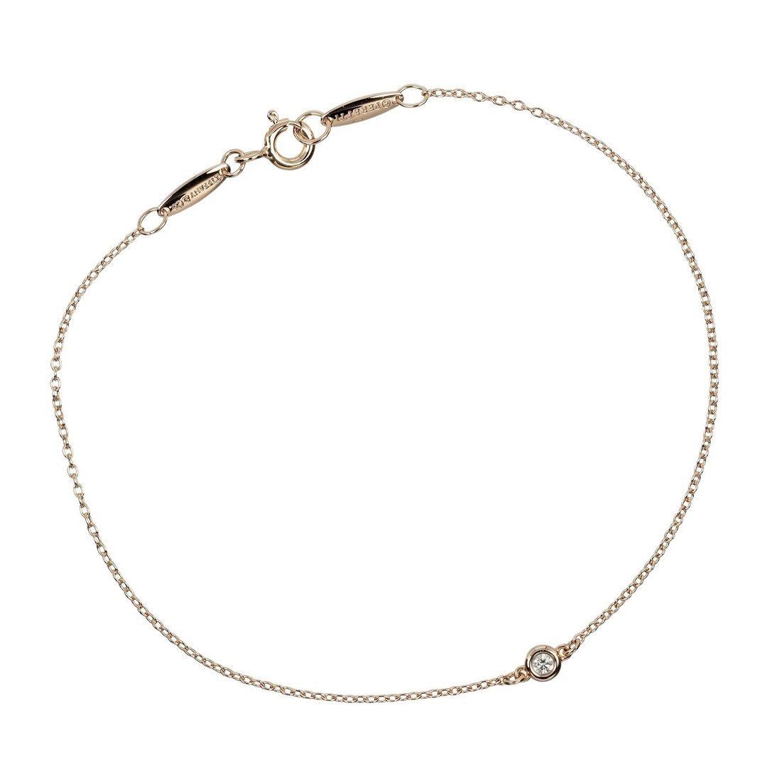 【日本直送】蒂芙尼 TIFFANY&Co. 拜占庭手链 19cm K18PG 玫瑰金 钻石 约1.26g【二手】A级 - 手链/手环 - 贵金属 金色