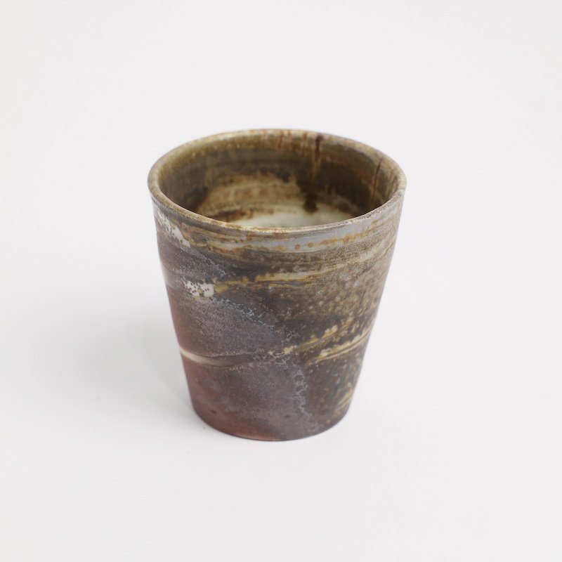 明芽窑 l 柴烧绞胎落灰水杯 咖啡 黄 茶杯 杯子 陶杯 搜藏品 T - 茶具/茶杯 - 陶 黄色