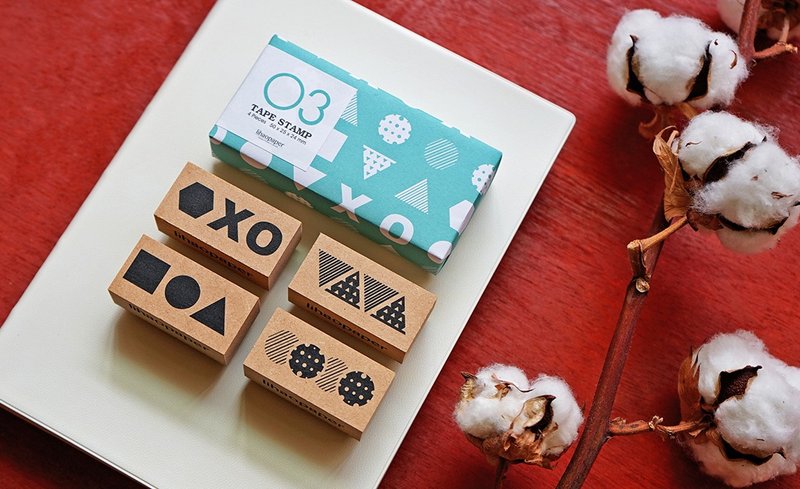 Tape Stamp纸胶系打印章03 - 印章/印台 - 木头 卡其色