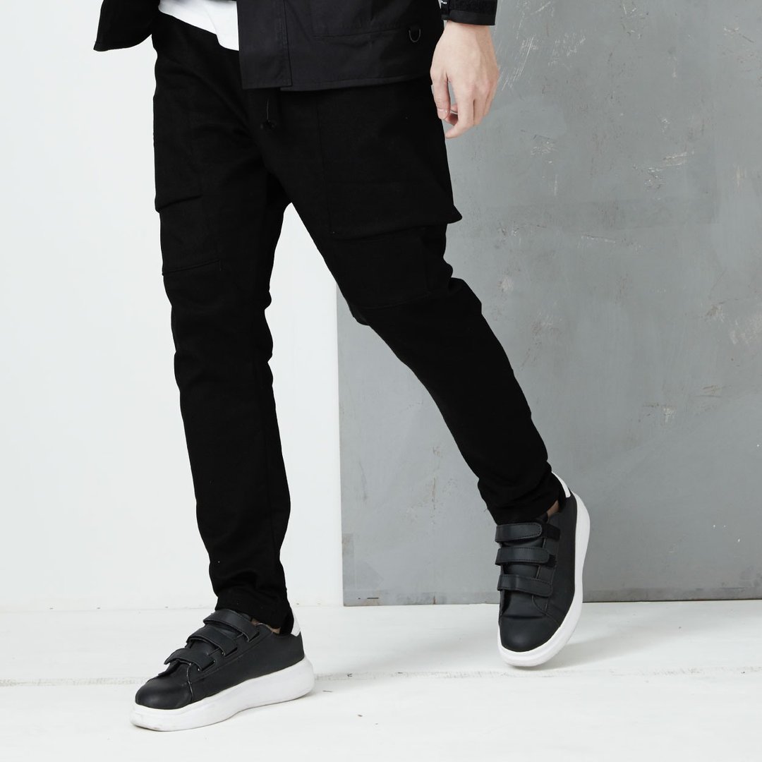 DYCTEAM - Baggy pants | 低档大口袋工作裤 | L号 - 男士长裤 - 棉 黑色