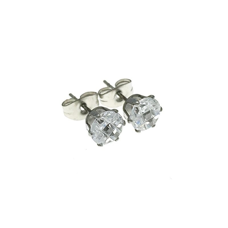 MISTER CIRCLE CUT STUD 耳环组 - 银色 - 耳环/耳夹 - 宝石 银色