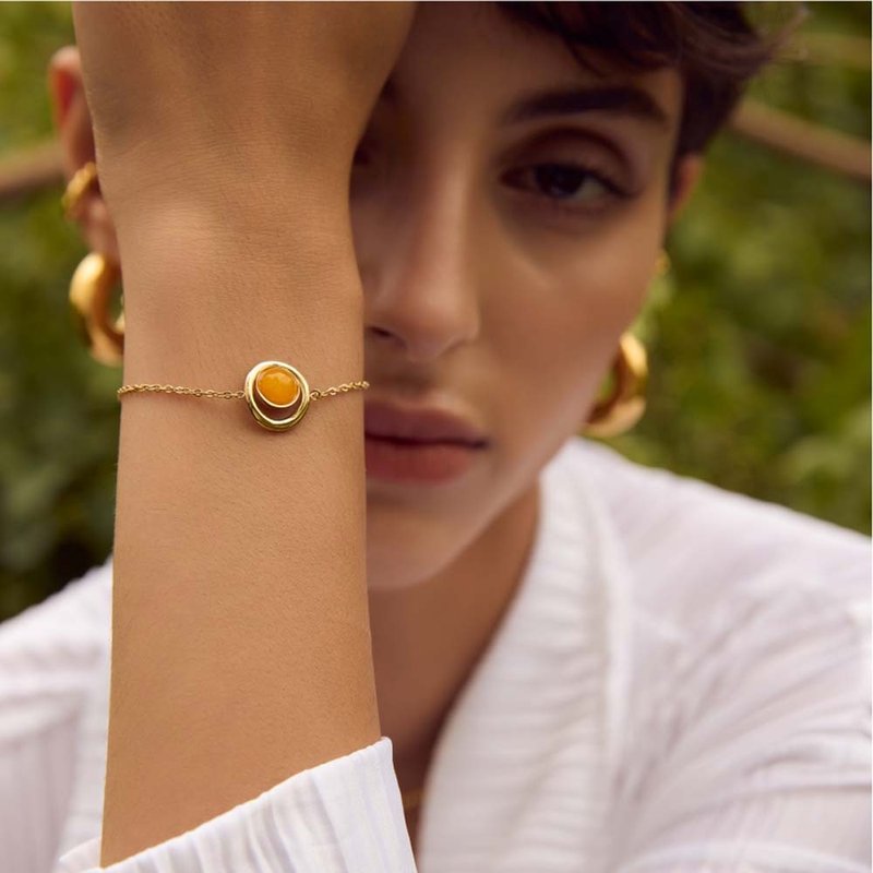 Cosmos 黄水晶项链 - 项链 - 不锈钢 金色