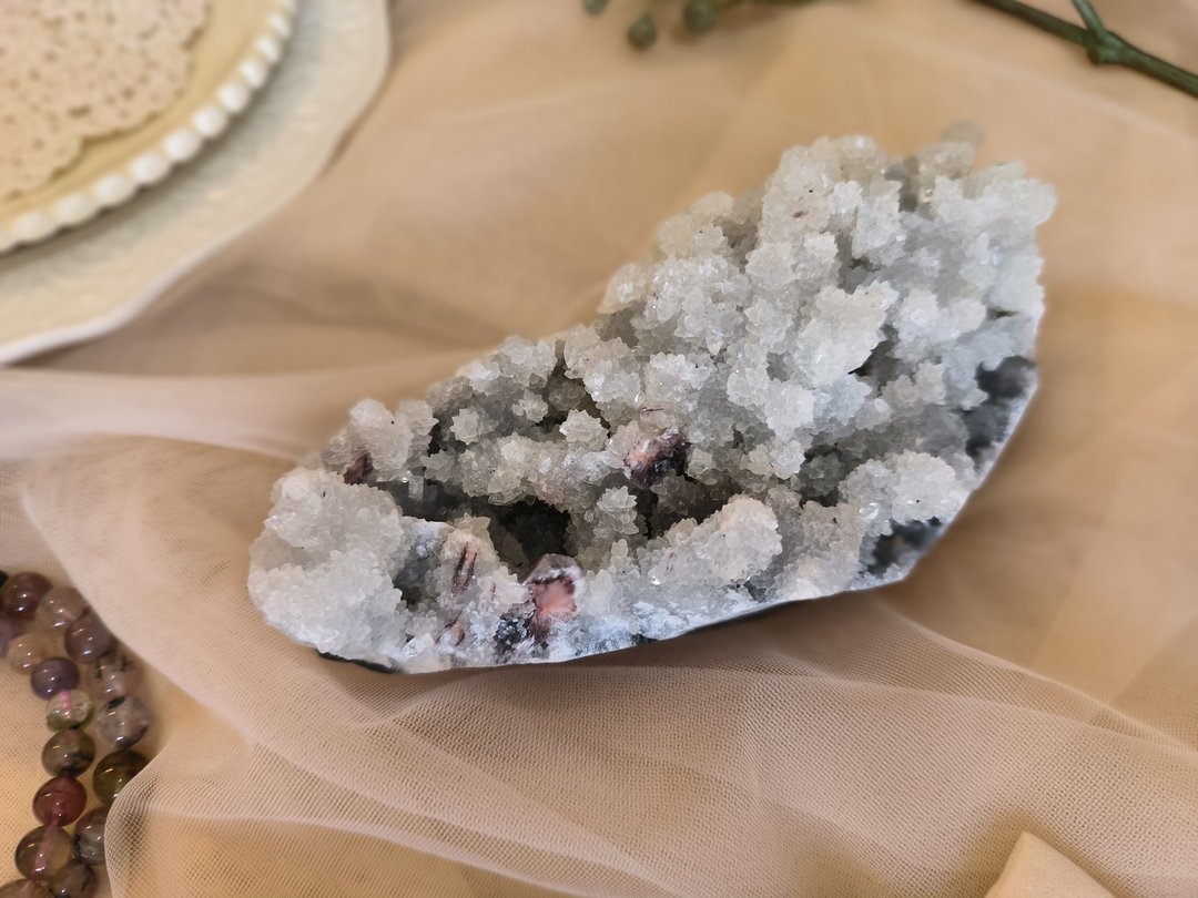 印度鱼眼石天然石 改善气场 灵性 养晶消磁净化 Apophyllite - 摆饰 - 水晶 