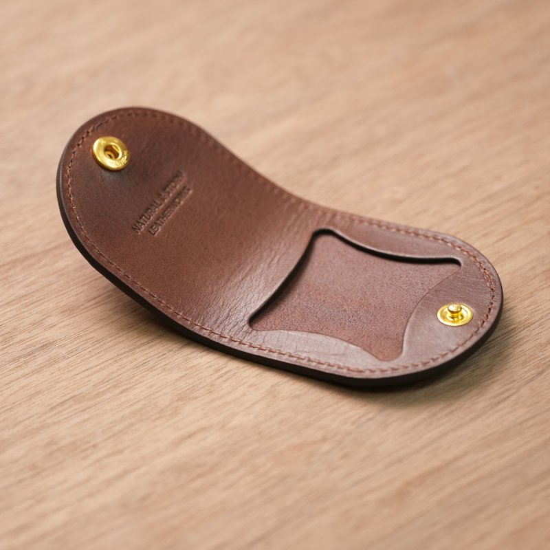 【NS手工皮件】意大利进口牛皮 马蹄型零钱包、礼物 (免费打印) - 零钱包 - 真皮 