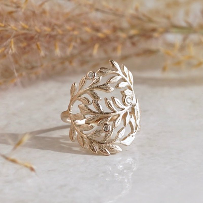 Foliage circle ring [R101K10] - 戒指 - 其他金属 