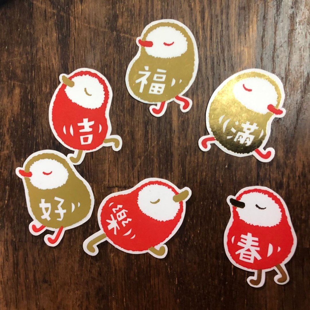 吱吱喳喳闹新春 / 贴纸 - 红包/春联 - 纸 金色