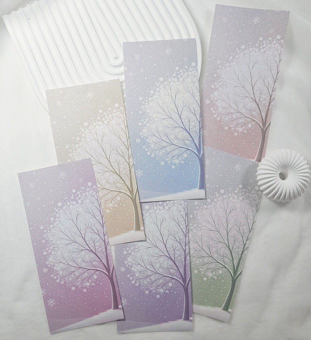 雪花树背景纸 - 便条纸/标签贴 - 纸 多色