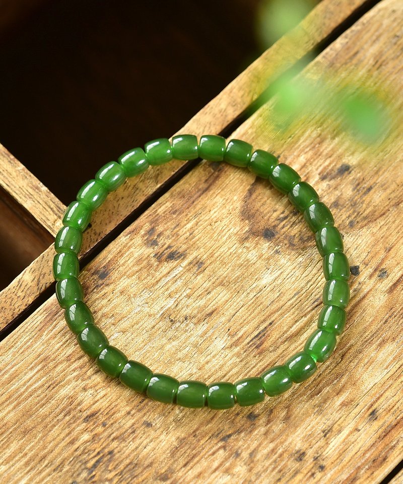 秒杀 天然新疆和田玉碧玉直切手链  玉质细腻油润 - 手链/手环 - 玉石 