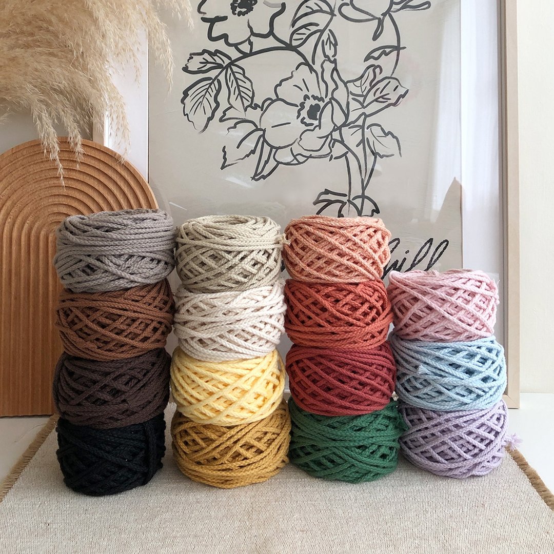 撞色杯垫纸本说明书材料包_Macrame 3mm辫子绳组合包(30M) - 编织/刺绣/羊毛毡/裁缝 - 棉 粉红色