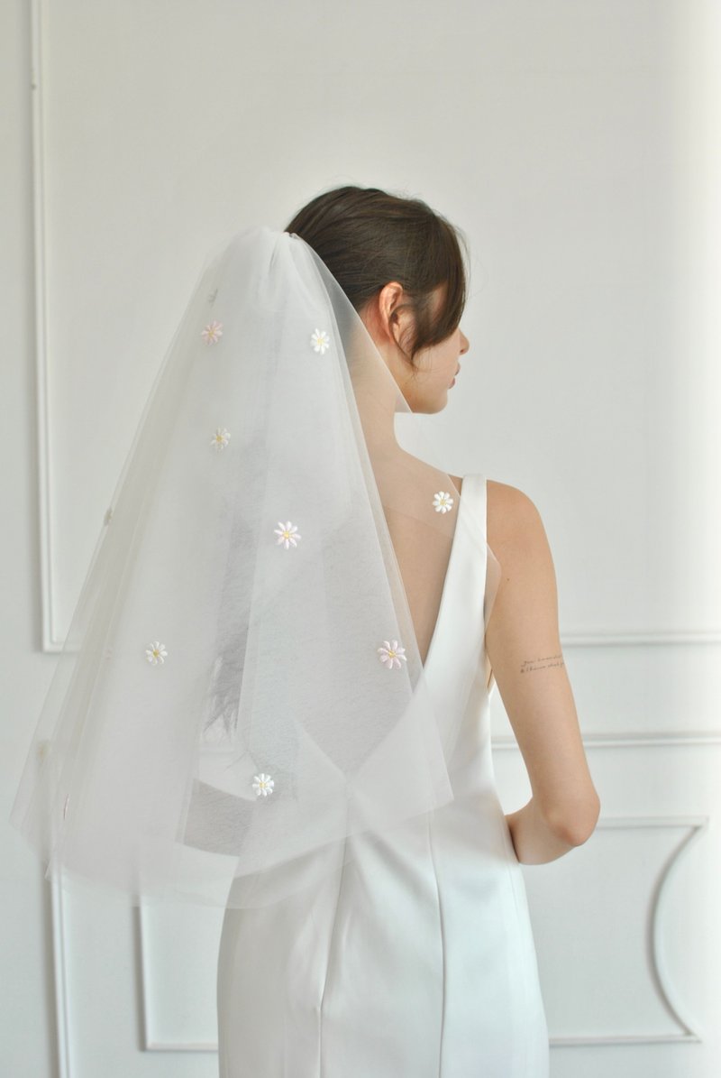 雏菊雏菊头纱 (现货供应) - 发饰 - 聚酯纤维 白色