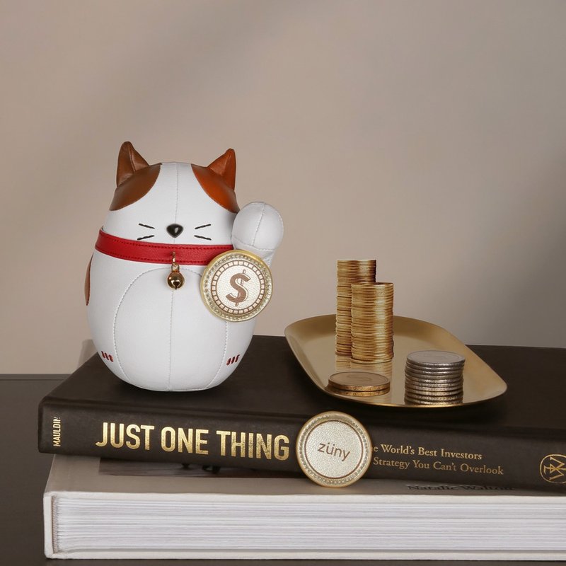 纸镇】招财猫 Lucky Cat-Fu 富猫 皮革动物摆饰 - 摆饰 - 人造皮革 多色