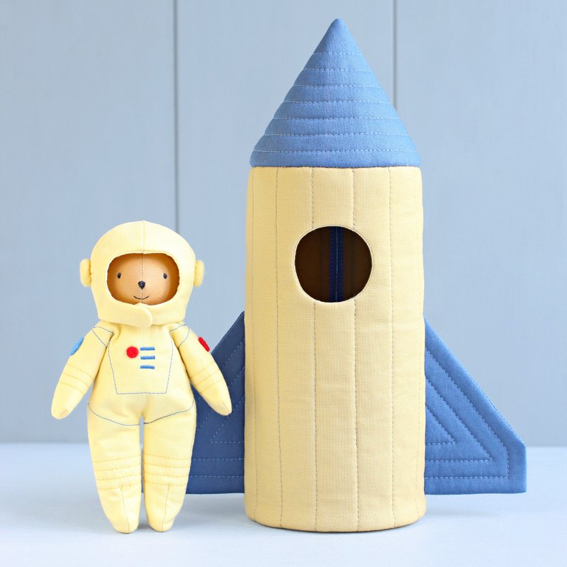 2 PDF 迷你太空人熊毛绒动物和太空火箭（船）缝纫图案 - 手工艺教程/工具书 - 其他材质 